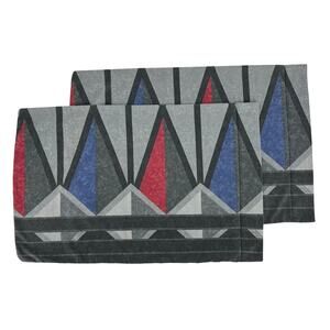 80s geometric print pillowcases 1980s vintage